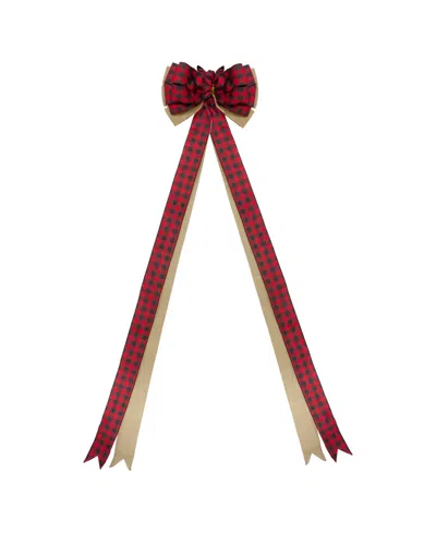 NORTHLIGHT 16 LOOP CHRISTMAS BOW DECORATION, 48" X 10"