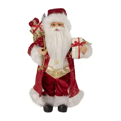 Northlight 16'' Red And Gold Filigree Santa Claus With Gifts Christmas Figurine In Multi