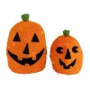 Northlight 16" Set Of 2 Lighted Sisal Jack O' Lanterns Halloween Yard Art In Orange