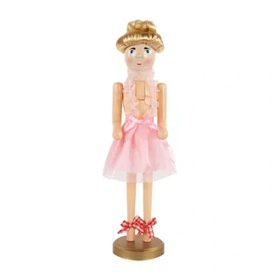 Northlight 16" Tutu Blonde Wooden Ballerina Wood Christmas Nutcracker In Pink
