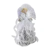 Northlight 16'' White And Silver Lighted Angel Sequined Gown Christmas Tree Topper In White