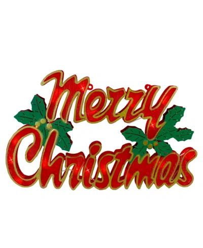Northlight 16.5" Lighted 'merry Christmas' Window Silhouette In Red