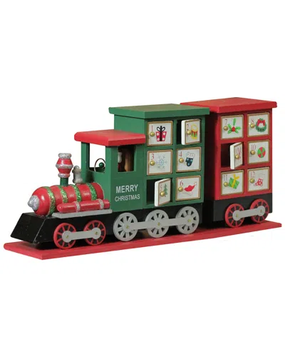 Northlight 16.5in Red & Green Decorative Elegant Advent Calendar Locomotive In Multi