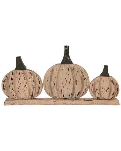 Northlight 16.5in Three Little Pumpkins Fall Harvest Decoration In Beige