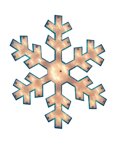 Northlight 16.75" Lighted Snowflake Christmas Window Silhouette Decoration In Blue