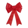 Northlight 16in Led Lighted Red Burlap Bow Christmas Decoration With Color Changing Lights Indoor Ribbon In Red