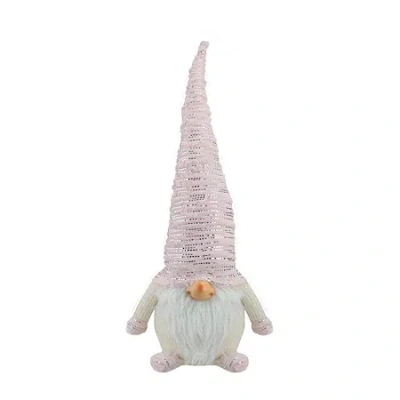 Northlight 16in Pink Ivory And Silver Plump Christmas Christmas Gnome