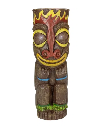 Northlight 16in Solar Lighted Polynesian Outdoor Garden Fire Tiki Statue