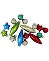 Northlight 16pc Set Of Multi-color Finial Ball & Star Shaped Christmas Ornaments