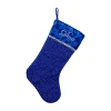 Northlight 17'' Blue And Silver Embroidered 'diva' Christmas Stocking With Cuff In Blue