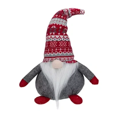 Northlight 17-inch Red Gray And White Lodge-style Tabletop Christmas Decoration Christmas Gnome In Multi