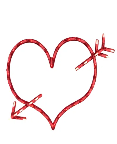 Northlight 17" Lighted Heart With Arrow Valentine's Day Window Silhouette Decoration In Red