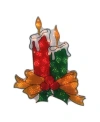 Northlight 17" Lighted Holographic Candle Christmas Window Silhouette Decoration In Red