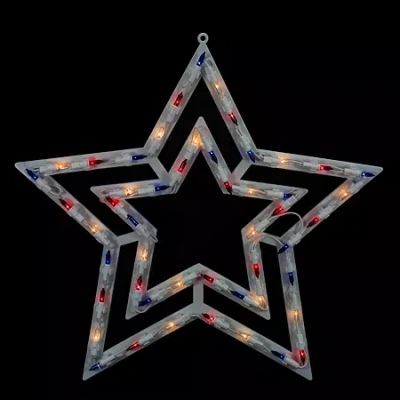 Northlight 17" Lighted Star 4th Of July Window Decor In Multi