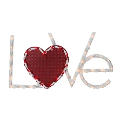 Northlight 17" Lighted White And Red Love With Heart Window Silhouette Decoration Valentines Day Yard Art