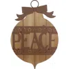 Northlight 17" Rustic Brown Peace Christmas Ornament Wall Sign In Brown