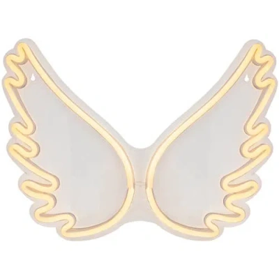 Northlight 17.5" White Led Neon Angel Wings Wall Sign