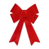 Northlight 17.5in Led Lighted Red Sequin Bow Christmas Decoration Indoor Ribbon In Multi