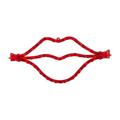 Northlight 17.5in Lighted Red Lips Window Silhouette Decoration Valentines Day Yard Art