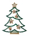 Northlight 17.75in Lighted Green And Gold Tree With Stars Silhouette Christmas Window Decor In Green