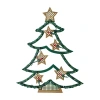 Northlight 17.75in Lighted Green And Gold Tree With Stars Silhouette Christmas Window Decor In Multi