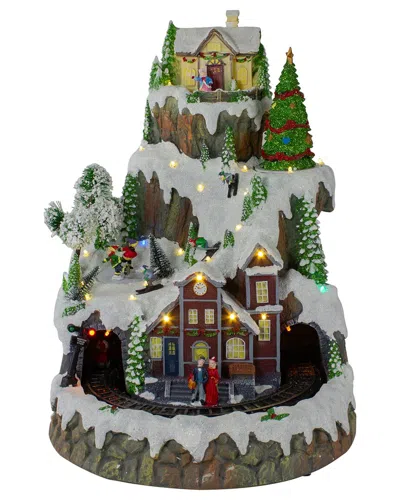 Northlight 17in Led Lighted & Animated Christmas Village With Moving Train In Multi