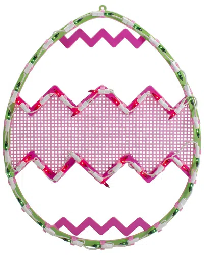 Northlight 17in Lighted Chevron Stripe Easter Window Silhouette In Pink