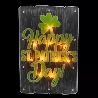 Northlight 17in Lighted Happy Silhouette St. Patricks Day Window Decor In Black