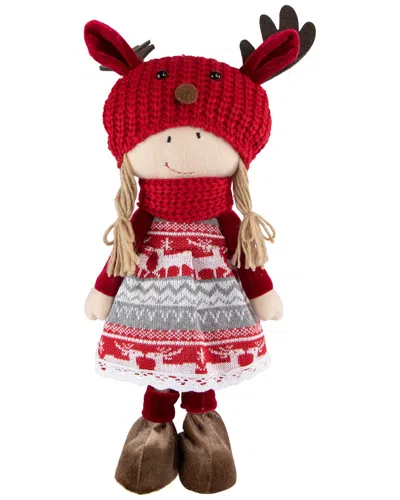 Northlight 17in Nordic Girl With Moose Antler Figure
