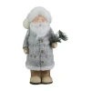 Northlight 18" Ceramic Santa Holding Pine Sprig Christmas Figurine In Brown