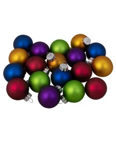 Northlight 18 Count Matte Glass Ball Christmas Ornament Set In Multi