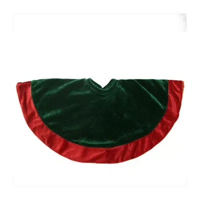 Northlight 18'' Green And Red Round Mini Christmas Tree Skirt In Multi