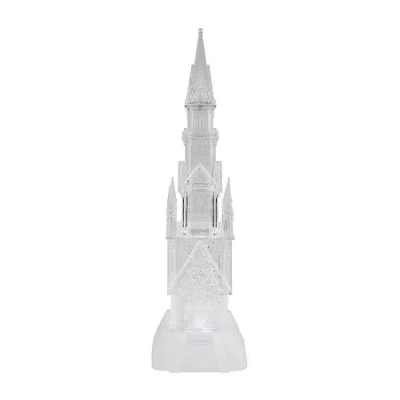 Northlight 18" Led Lighted Castle Acrylic Christmas Tabletop Decor In White
