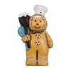 Northlight 18" Led Lighted Glittered Gingerbread Snowman Chef Christmas Figurine In Brown