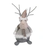 Northlight 18" Led Wrapped Antlers Knitted Reindeer Christmas Figurine In Gray