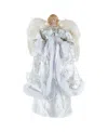 Northlight 18" Lighted Angel In A Dress Christmas Tree Topper In Gray