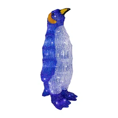 Northlight 18'' Lighted Commercial Grade Acrylic Penguin Christmas Outdoor Decoration In Blue