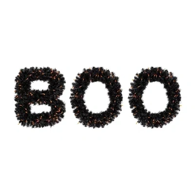 Northlight 18" Lighted Letter "boo" Halloween Yard Art In Black