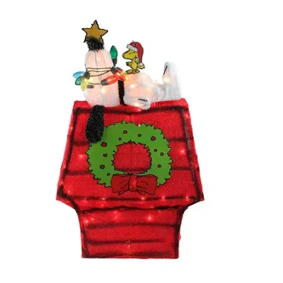 Northlight 18'' Lighted Snoopy On Dog House Outdoor Christmas Yard Decoration In Red