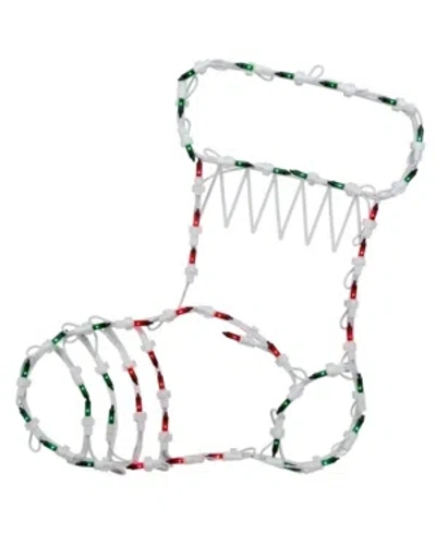 Northlight 18" Lighted Stocking Christmas Window Silhouette Decoration In Red