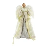 Northlight 18'' Lighted White And Gold Angel In A Dress Christmas Tree Topper - Warm White Lights In Multi