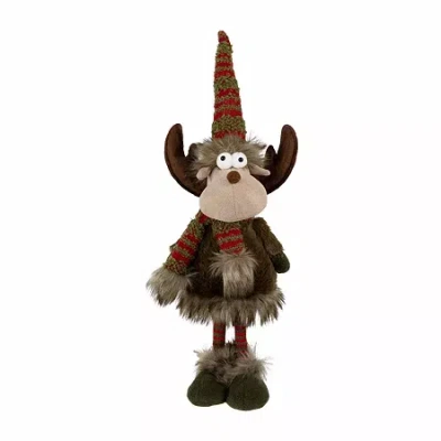 Northlight 18" Moose With Striped Legs Christmas Tabletop Decor In Multi