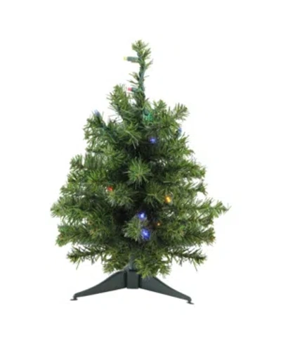 Northlight 18" Pre-lit Led Canadian Pine Artificial Christmas Tree In Green