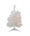 Northlight 18" Pre-lit Snow White Artificial Christmas Tree In White