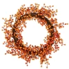 Northlight 18" Red And Orange Berries Artificial Fall Harvest Twig Wreath 18" Unlit In Red