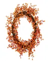 Northlight 18" Red And Orange Berries Artificial Fall Harvest Twig Wreath 18" Unlit In Red