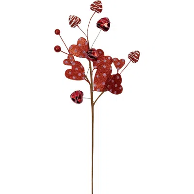 Northlight 18" Red Shimmering Glitter Valentine's Day Heart Spray