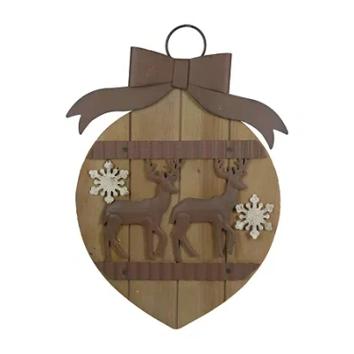 Northlight 18" Rustic Reindeer Wall Sign In Brown