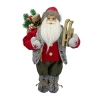 Northlight 18" Standing Santa Carrying Presents And A Sled Christmas Figurine In Multi