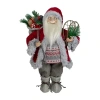Northlight 18" Standing Santa With Snow Shoes And Presents Christmas Figurine In Multi